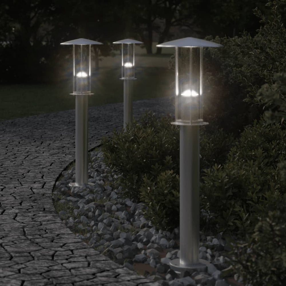 vidaXL Path Lights 3 pcs. Silver 60 cm Stainless Steel