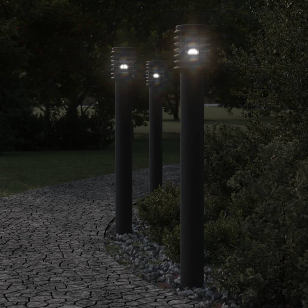 vidaXL Bollard Light with Socket Black 110 cm Stainless Steel