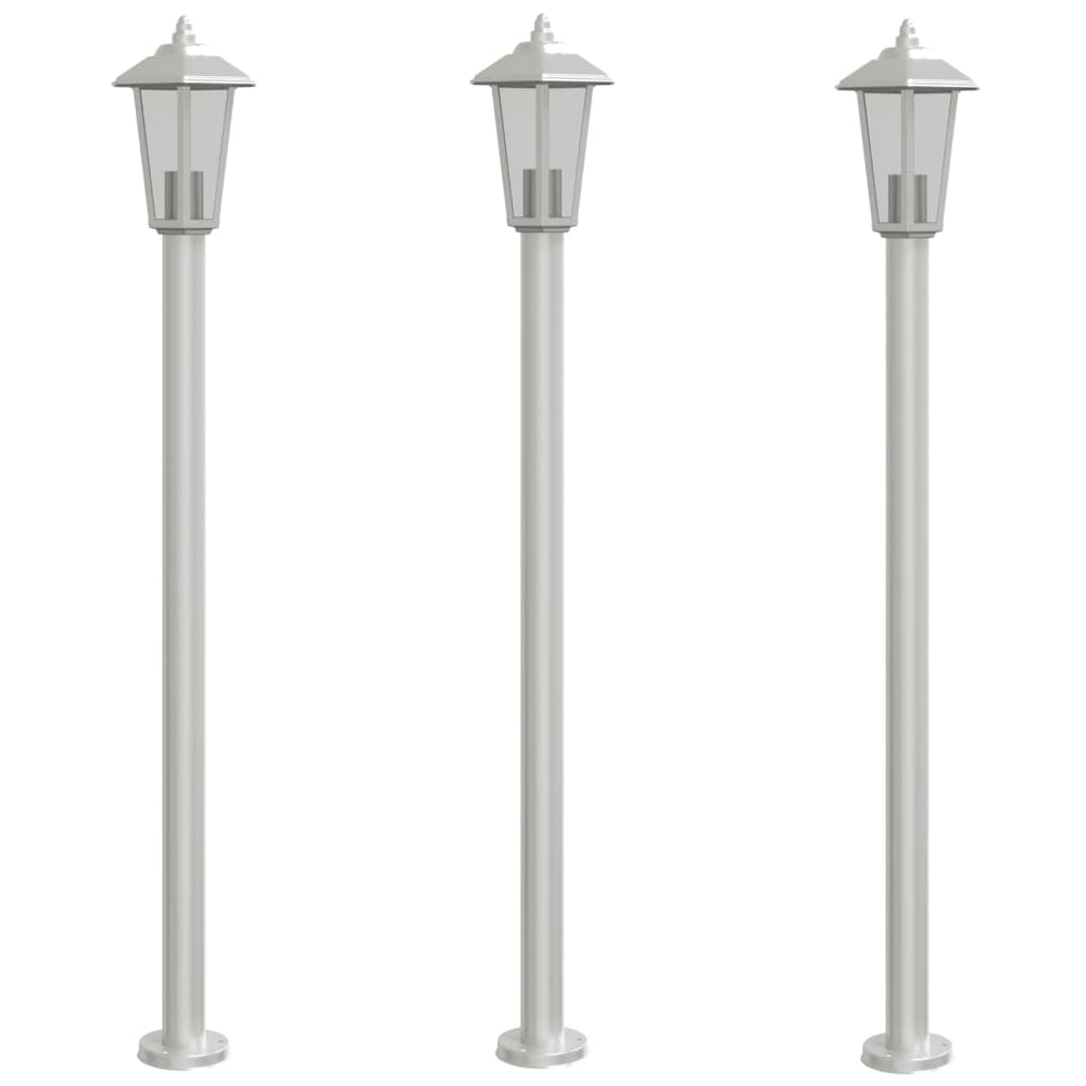 vidaXL Path Lights 3 pcs. Silver 120 cm Stainless Steel