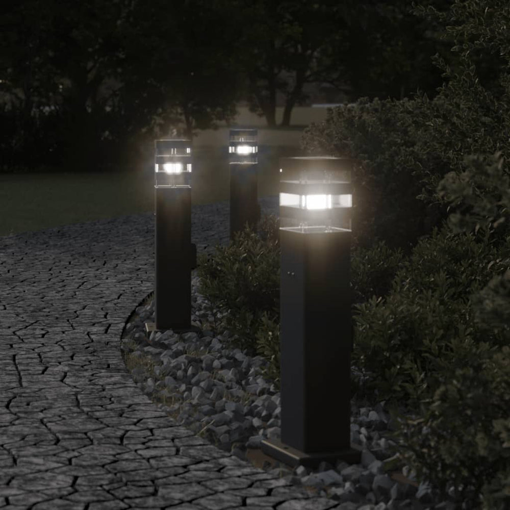 vidaXL Path Lights with Socket 3 pcs. Black 50 cm Aluminum