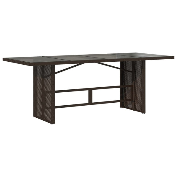 vidaXL 7-Piece Garden Bistro Set with Cushions Brown Poly Rattan