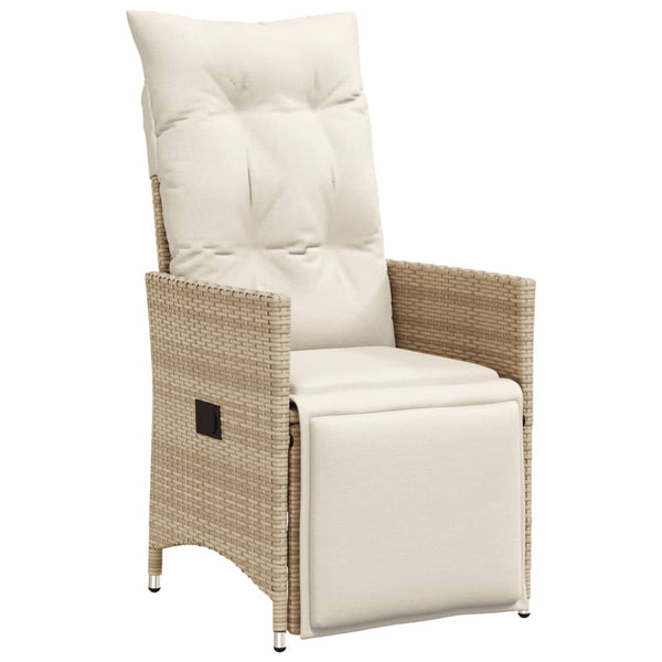 vidaXL 3-Piece Garden Bistro Set with Cushions Beige Poly Rattan
