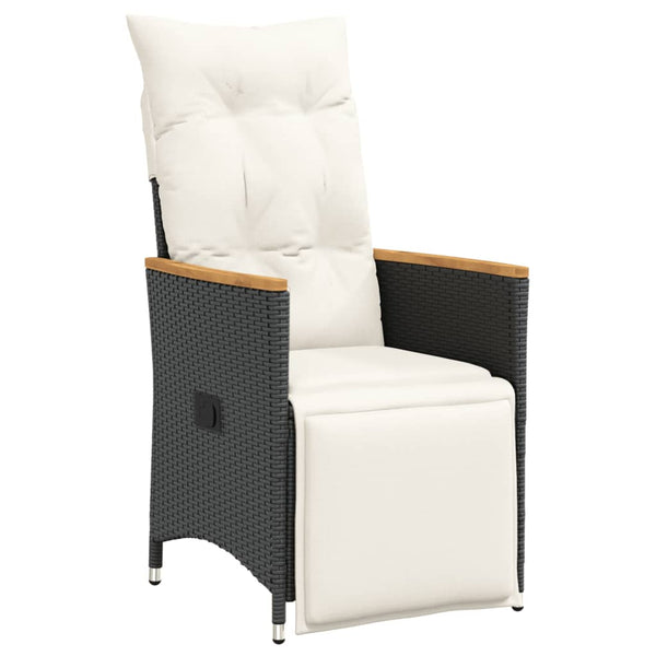 7-teiliges Garten-Bistro-Set Schwarz Poly Rattan