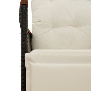 7-teiliges Garten-Bistro-Set Schwarz Poly Rattan