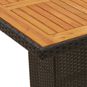 7-teiliges Garten-Bistro-Set Schwarz Poly Rattan