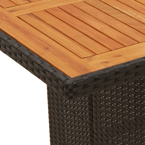 11-teiliges Garten-Bistro-Set Schwarz Poly Rattan