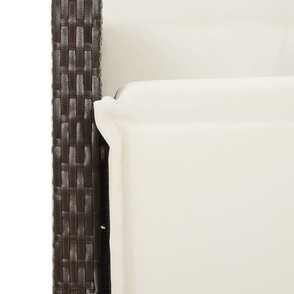 11-tlg. Garten Bistro Set Braun Poly Rattan mit Kissen