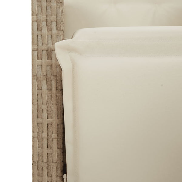 11-tlg. Garten Bistro Set Beige Poly Rattan