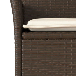 vidaXL 9-piece Garden Dining Set with Cushions Brown Poly Rattan Glass