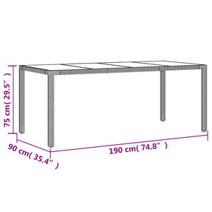 vidaXL 9-piece Garden Dining Set with Cushions Grey Poly Rattan and Glass