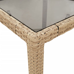 vidaXL 11-piece Garden Dining Set with Cushions Beige Poly Rattan and Glass