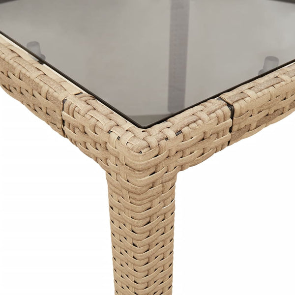 vidaXL 11-piece Garden Dining Set with Cushions Beige Poly Rattan and Glass