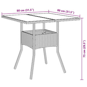 vidaXL 5-Piece Garden Dining Set with Cushions Grey Poly Rattan and Glass
