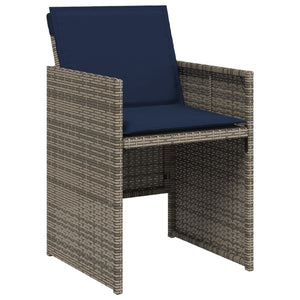 7-teiliges Garten Ess-Set Grau Polyrattan