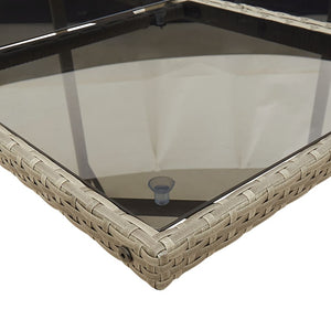 7-teiliges Garten Ess-Set Grau Polyrattan