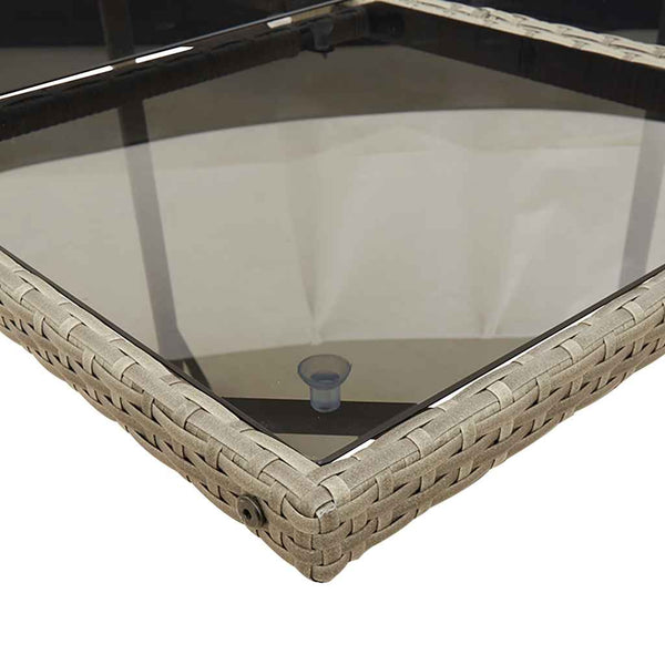 15-teiliges Garten Essgruppe mit Kissen Grau Polyrattan