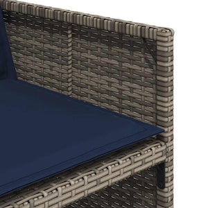 15-teiliges Garten Essgruppe mit Kissen Grau Polyrattan