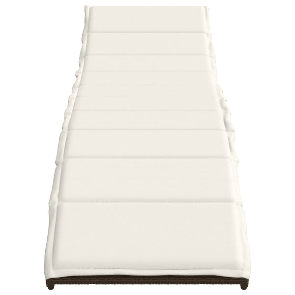 2er Set Sonnenliegen mit Auflagen, Braun Rattan