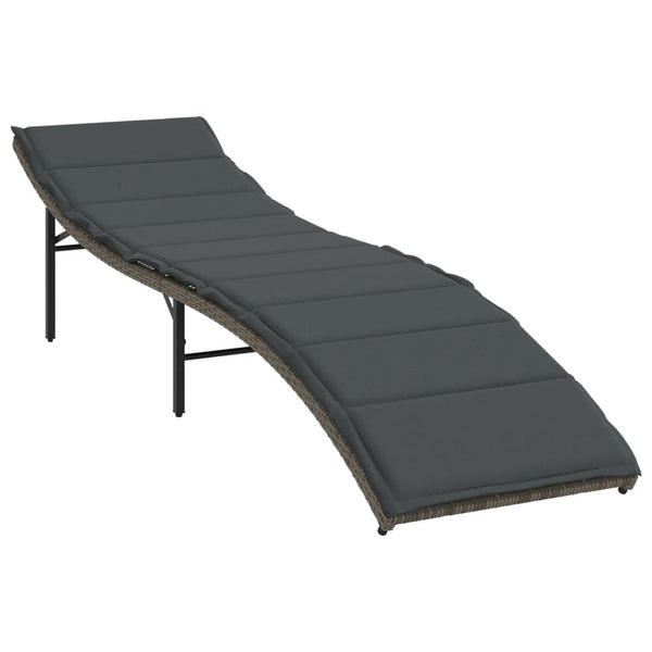 Poly Rattan Sonnenliegen mit Auflagen, 2er Set