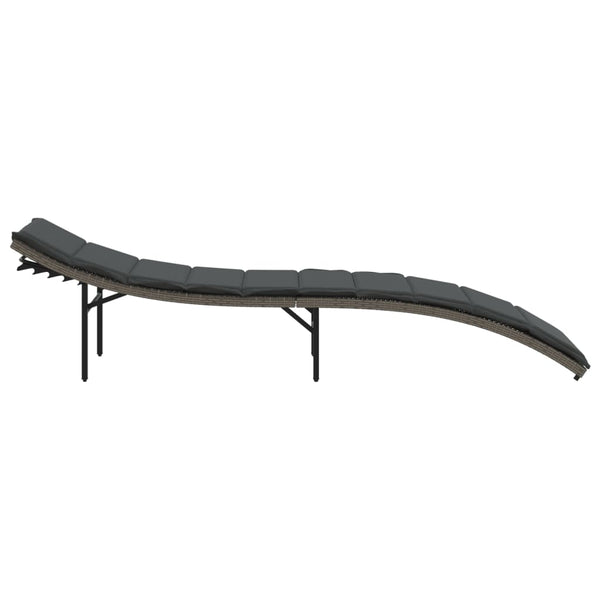 Poly Rattan Sonnenliegen mit Auflagen, 2er Set