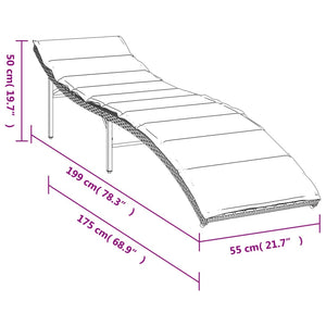 Poly Rattan Sonnenliegen mit Auflagen, 2er Set