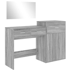 vidaXL 3-Piece Dressing Table Set Grey Sonoma Chipboard