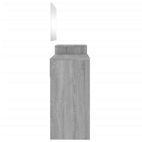 vidaXL 3-Piece Dressing Table Set Grey Sonoma Chipboard