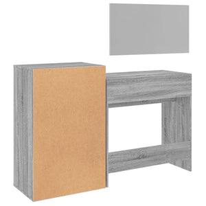 vidaXL 3-Piece Dressing Table Set Grey Sonoma Chipboard