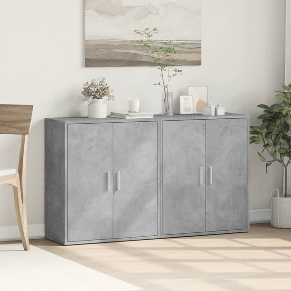 vidaXL Sideboards 2 pcs. Concrete Grey 60x31x70 cm Engineered Wood