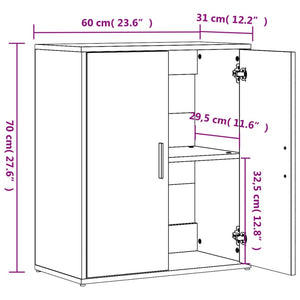 vidaXL Sideboards 2 pcs. Concrete Grey 60x31x70 cm Engineered Wood