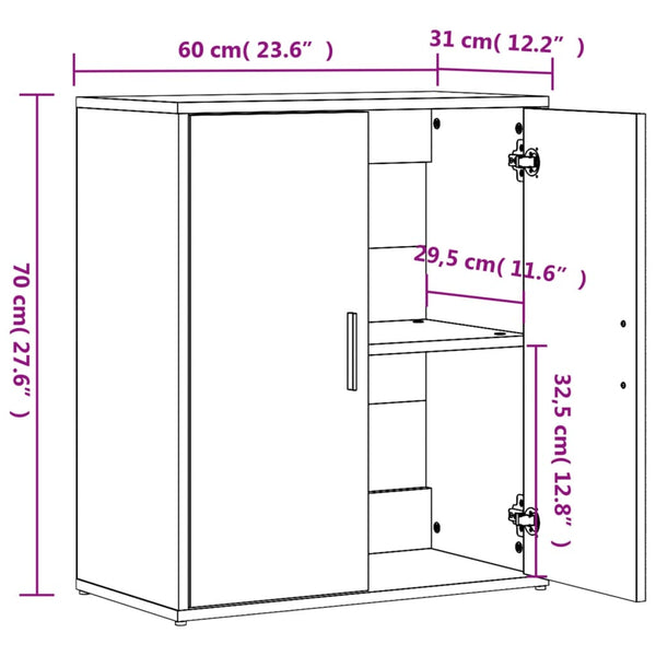 vidaXL Sideboards 2 pcs. Concrete Grey 60x31x70 cm Engineered Wood