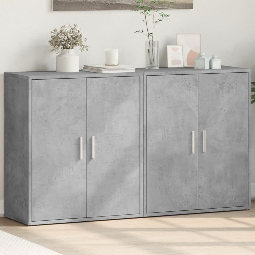 vidaXL Sideboards 2 pcs. Concrete Grey 60x31x70 cm Engineered Wood