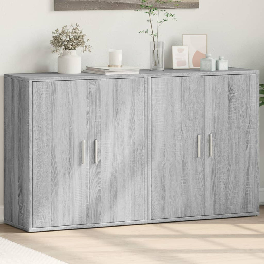 vidaXL Sideboards 2 pcs. Grey Sonoma Oak 60x31x70 cm Engineered Wood