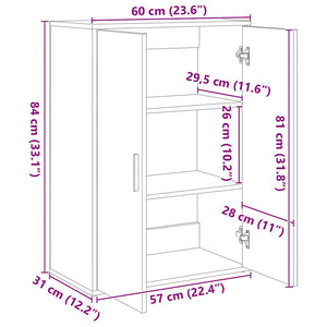 vidaXL Sideboards 2 pcs. Sonoma Oak 60x31x84 cm Engineered Wood