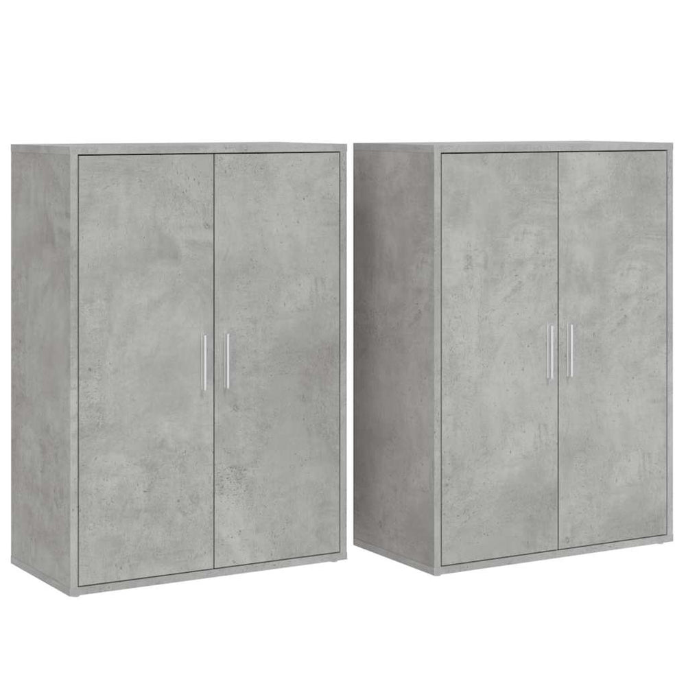 vidaXL Sideboards 2 pcs. Concrete Gray 60x31x84 cm Engineered Wood