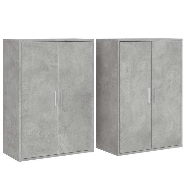 vidaXL Sideboards 2 pcs. Concrete Gray 60x31x84 cm Engineered Wood