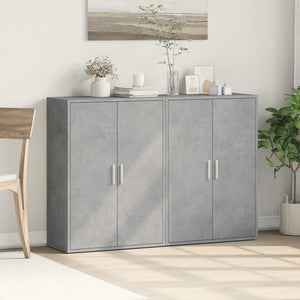 vidaXL Sideboards 2 pcs. Concrete Gray 60x31x84 cm Engineered Wood