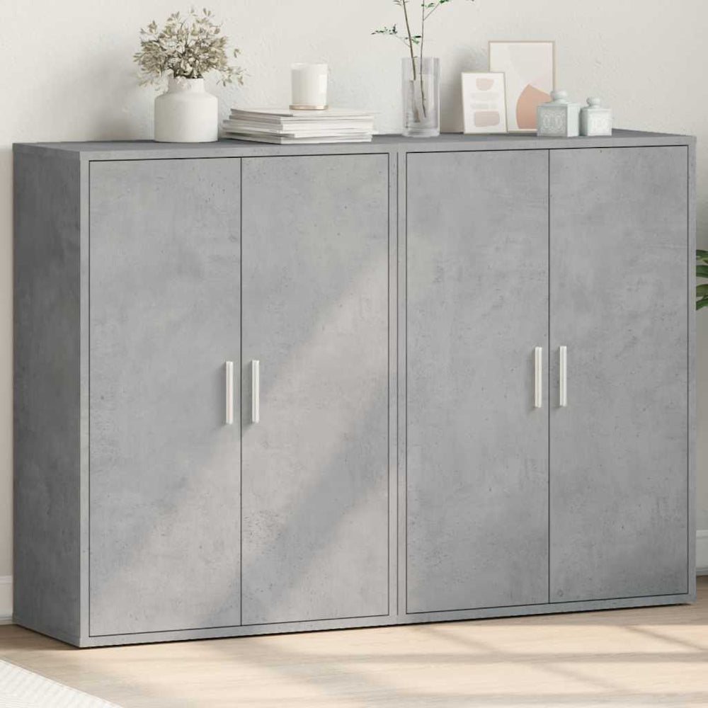 vidaXL Sideboards 2 pcs. Concrete Gray 60x31x84 cm Engineered Wood