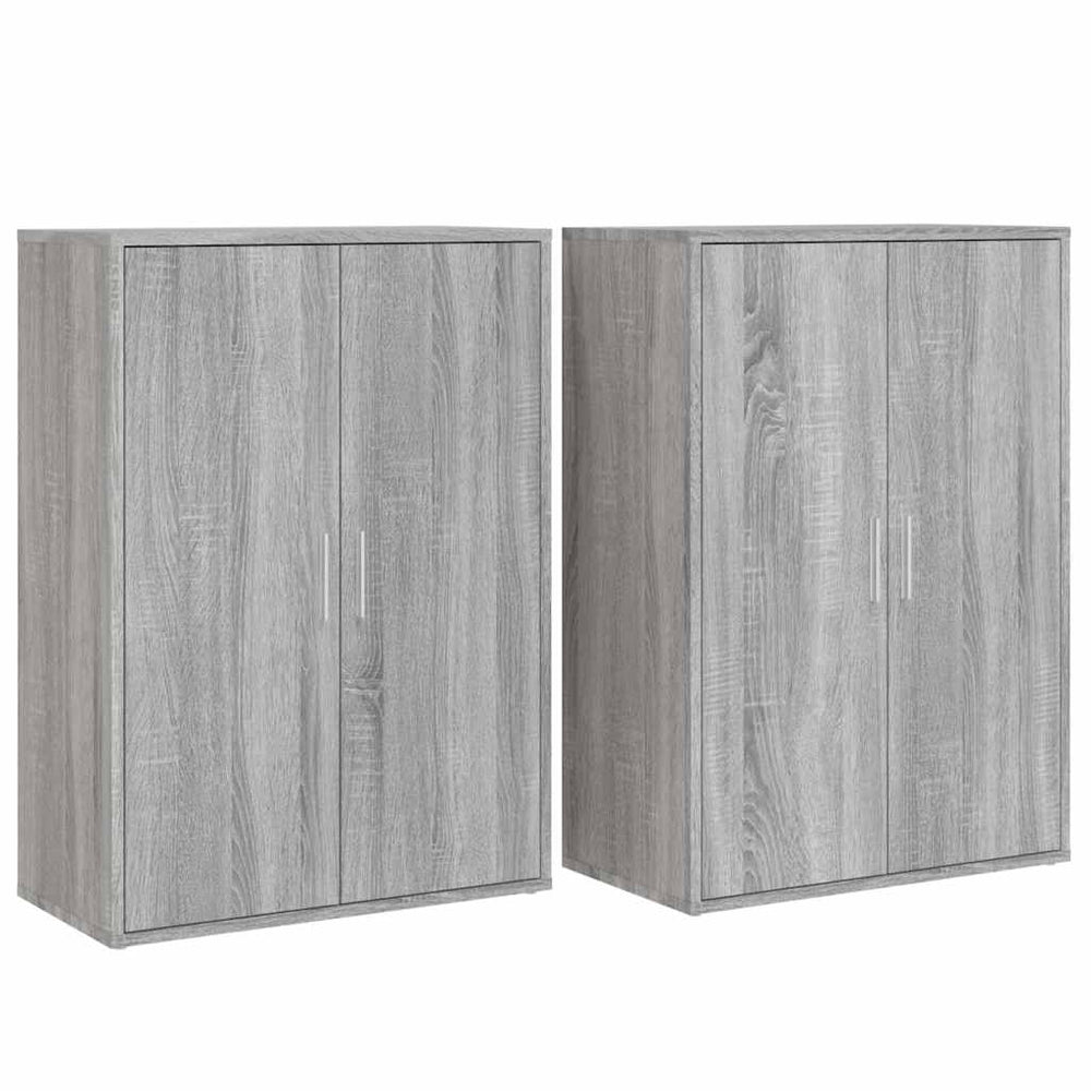 vidaXL Sideboards 2 pcs. Gray Sonoma 60x31x84 cm Engineered Wood