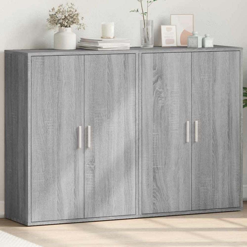 vidaXL Sideboards 2 pcs. Gray Sonoma 60x31x84 cm Engineered Wood