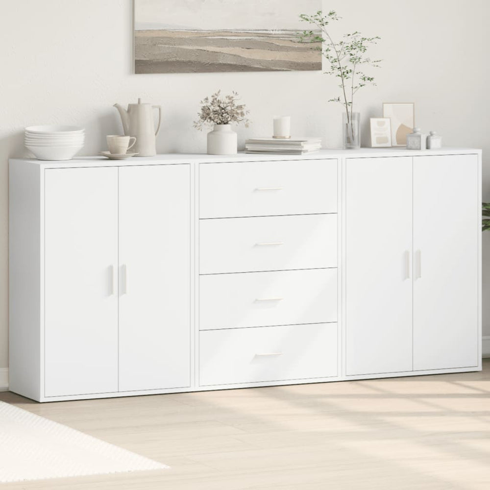 vidaXL Sideboards 3 pcs. White 60x31x84 cm Engineered Wood