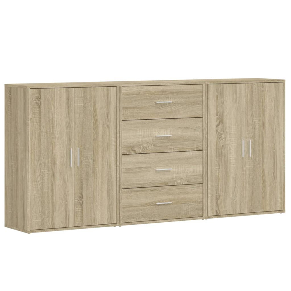 vidaXL Sideboards 3 pcs. Sonoma Oak 60x31x84 cm Engineered Wood