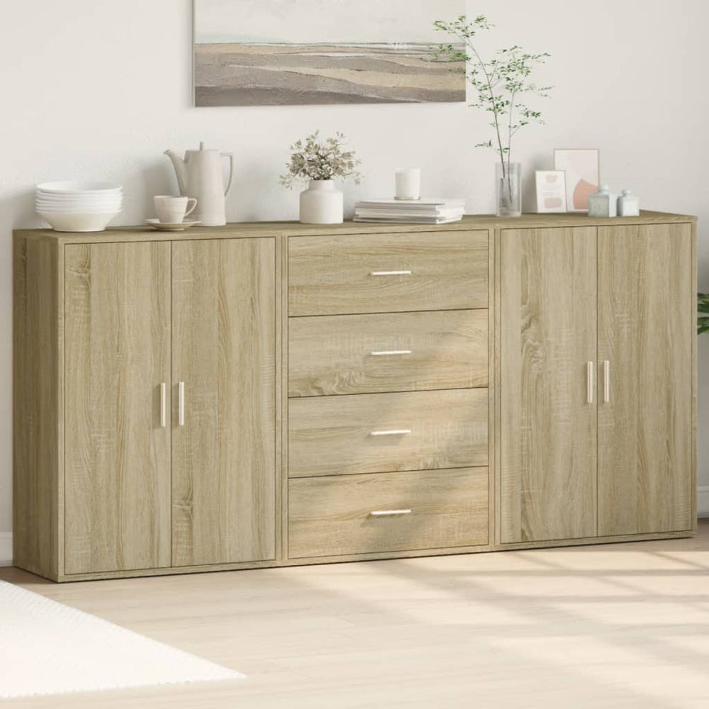 vidaXL Sideboards 3 pcs. Sonoma Oak 60x31x84 cm Engineered Wood