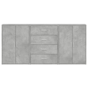 vidaXL Sideboards 3 pcs. Concrete Grey 60x31x84 cm Engineered Wood
