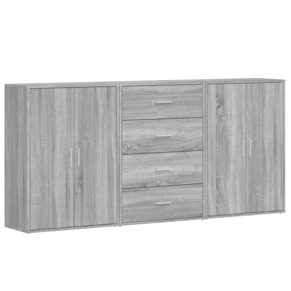 vidaXL Sideboards 3 pcs. Grey Sonoma 60x31x84 cm Engineered wood