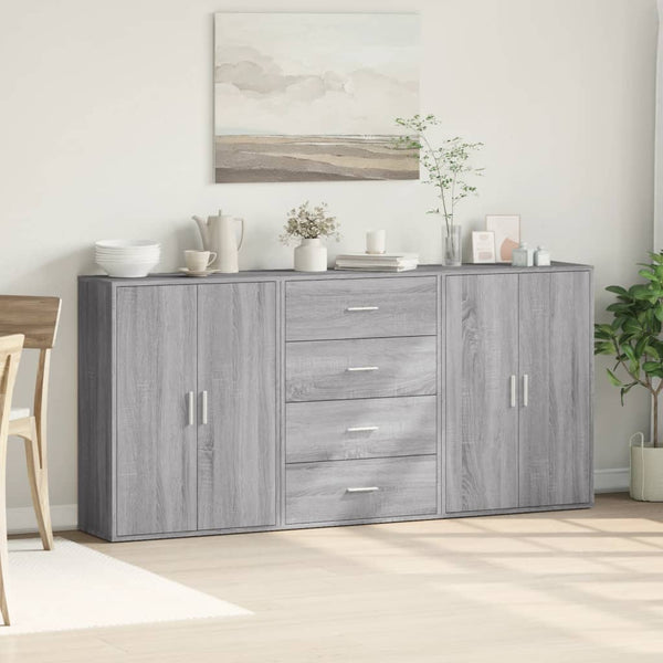 vidaXL Sideboards 3 pcs. Grey Sonoma 60x31x84 cm Engineered wood