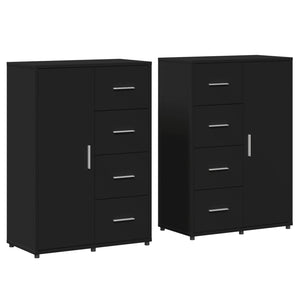 vidaXL Sideboards 2 pcs. Black 60x31x84 cm Engineered Wood