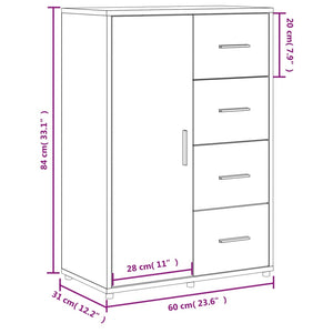 vidaXL Sideboards 2 pcs. Black 60x31x84 cm Engineered Wood
