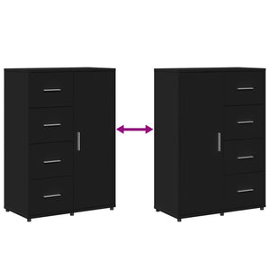 vidaXL Sideboards 2 pcs. Black 60x31x84 cm Engineered Wood