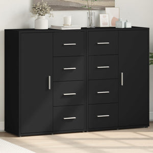 vidaXL Sideboards 2 pcs. Black 60x31x84 cm Engineered Wood